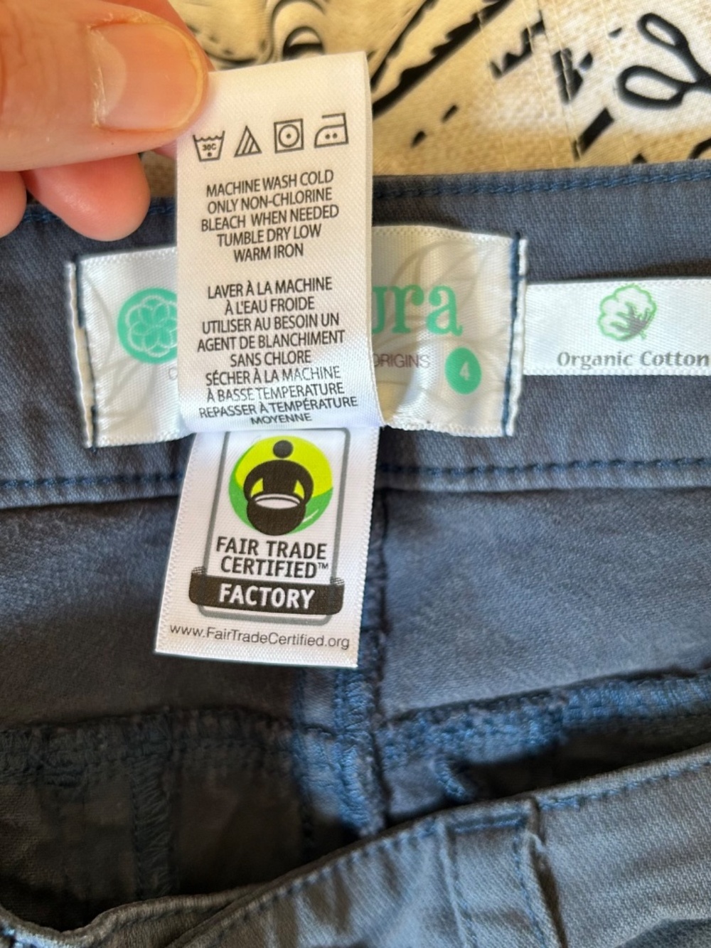 Aventura Shorts Blue Organic Cotton Pockets Women's‎ Size 4 - Picture 7 of 7